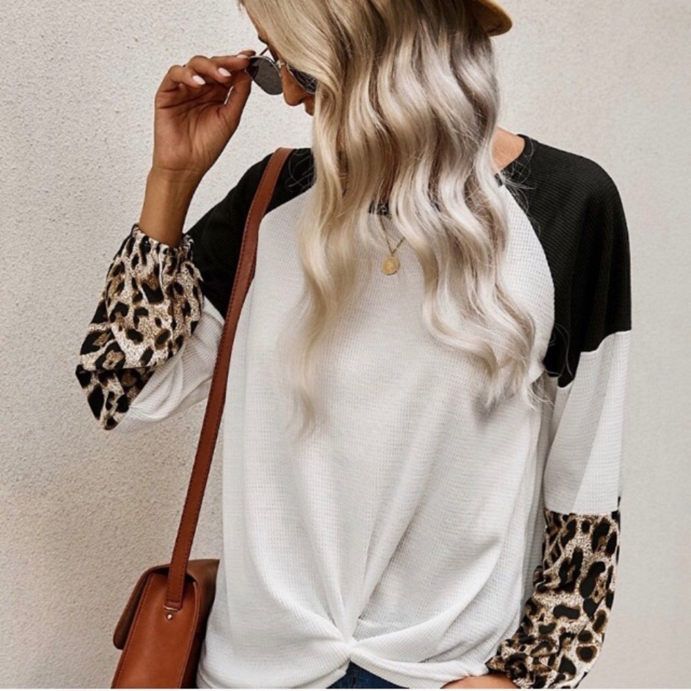 NEW Leopard Long Sleeve Waffle Knit - Picture 6 of 17